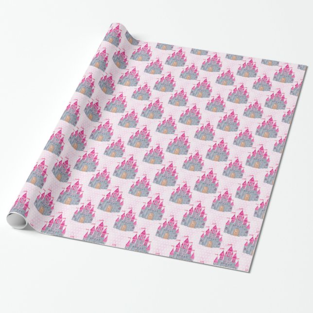 Papel De Regalo Castillo rosa (Desenrollado)