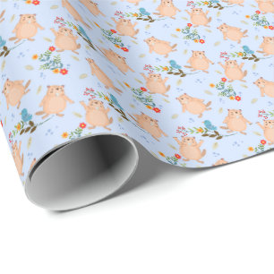 Papel De Regalo Castor y Pájaro