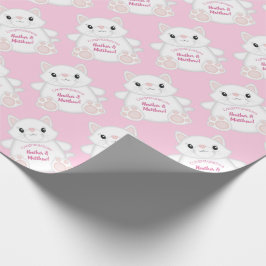 Papel De Regalo Cat Baby Shower Kitty Pink