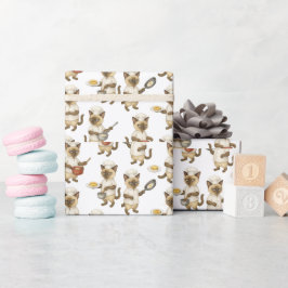 Papel De Regalo Cat Chef cocina Desayuno