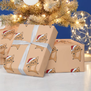Papel De Regalo Cat Christmas Snow Winter Animals Cats Wrapping Pa