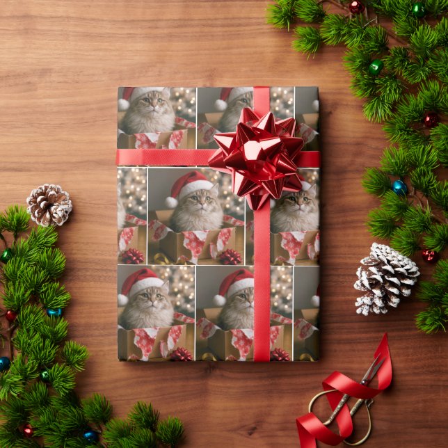 Papel De Regalo Cat In a Christmas Gift Box (Regalo de vacaciones)