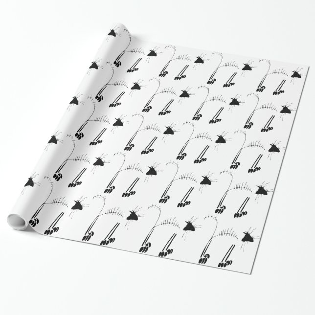 Papel De Regalo Cat Skeleton (Desenrollado)
