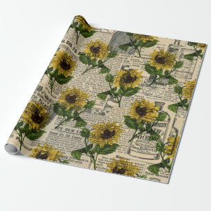 Papel De Regalo Catálogo de vinos y girasoles