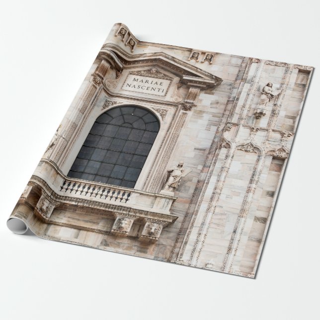 Papel De Regalo Catedral de Milán. Hermosa tentación italiana (Desenrollado)