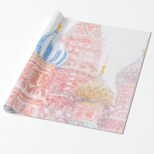 Papel De Regalo Catedral de San Basil en tormenta de nieve