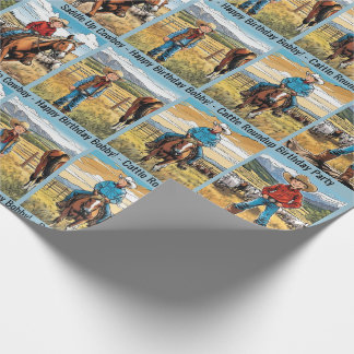 Papel De Regalo Cattle Roundup Boy's Birthday Personalize Name