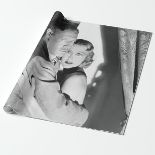 Papel De Regalo CAUGHTvintage, retro, pareja, miedo, shock, miedo,