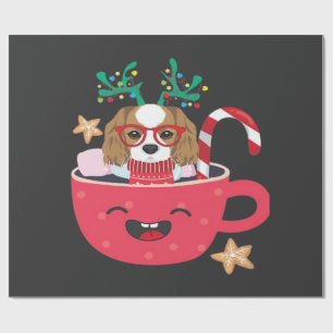 Papel De Regalo Cavalier King Charles Spaniel Teacup Navidad Vacac