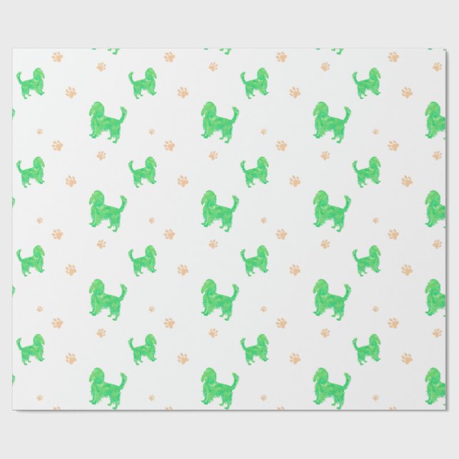 Papel De Regalo Cavalier Wrapping Paper – Minimal Green Gift (Superficie plana)