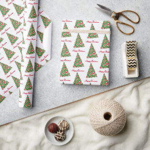 Papel De Regalo Cavapoo Dog Navidad Tree Holiday White