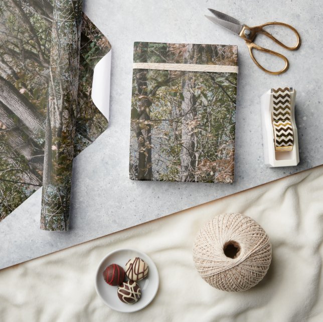 Papel De Regalo Caza/Pesca de la Naturaleza de Camo de Árbol Fores (Artesanía)