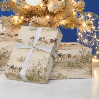 Papel De Regalo Caza Tradicional con Foxhound