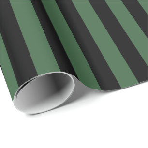 Papel De Regalo Caza Verde y Raya Negra