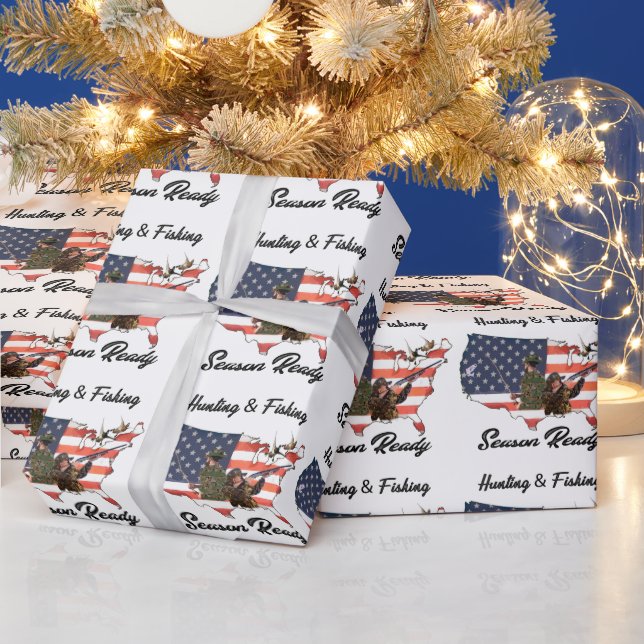 Papel De Regalo Caza y pesca Cinta para el botón de sombrero para  (Vacaciones)