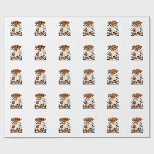 Papel De Regalo Cazador de dulces Halloween Fantasma Calabaza Cube
