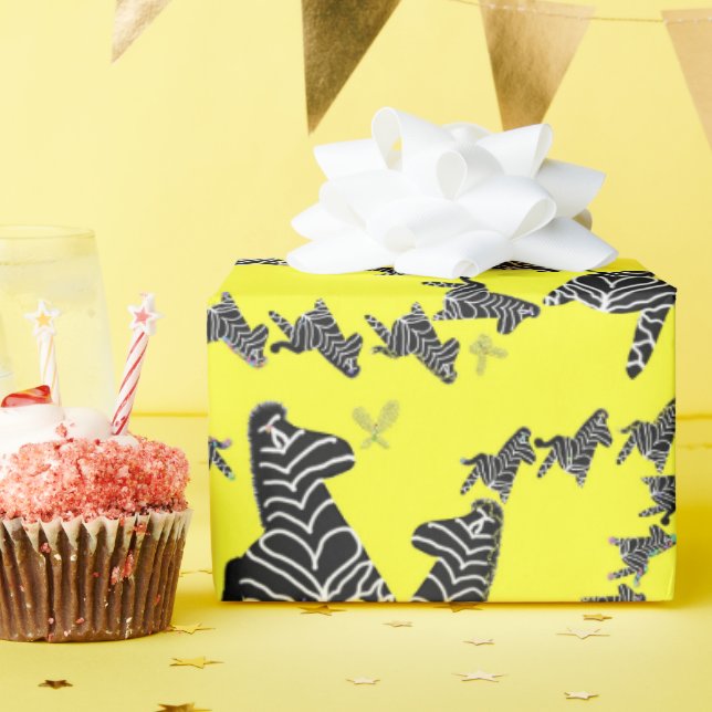 Papel De Regalo Cebra amarilla salvaje moderna (Fiesta de cumpleaños )