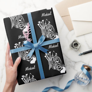 Papel De Regalo Cebra con rayas blancas torcidas Silhouette