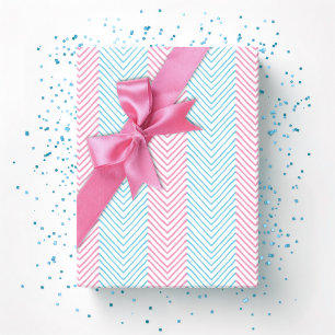 Papel De Regalo Cebra de Chevron en Rosa y Aqua