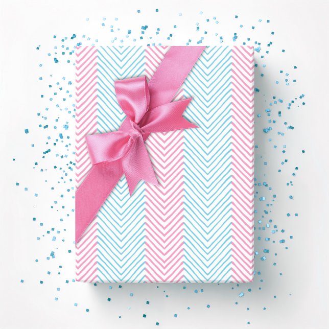 Papel De Regalo Cebra de Chevron en Rosa y Aqua (Subido por el creador)