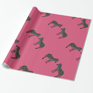 Papel De Regalo Cebra de rayas coloridas