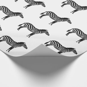 Papel De Regalo Cebras - Blanco y negro