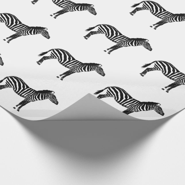 Papel De Regalo Cebras - Blanco y negro (Esquina)