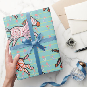 Papel De Regalo Cebras estilizadas caprichosas y juguetonas