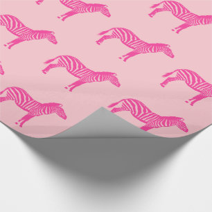 Papel De Regalo Cebras: fucsia y rosa claro