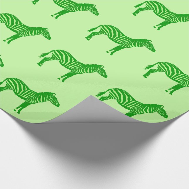 Papel De Regalo Cebras - Tonos de Lime Green (Esquina)