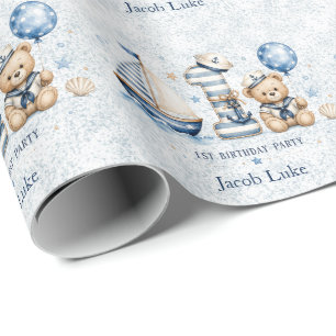 Papel De Regalo Celebra el primer cumpleaños náutico
