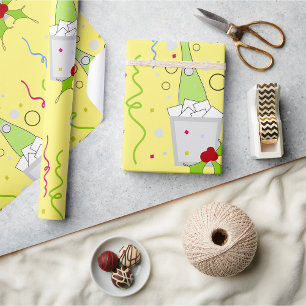 Papel De Regalo Celebración con cubo de hielo para botella de cham
