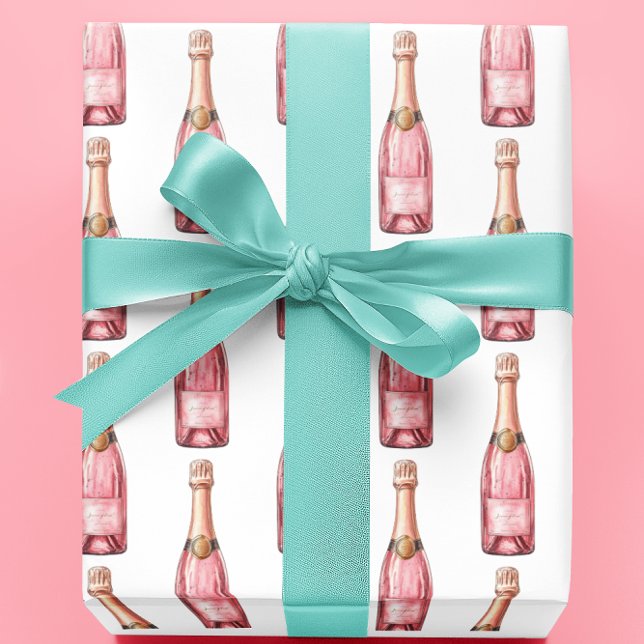 Papel De Regalo Celebración de botellas de champán rosa (Subido por el creador)