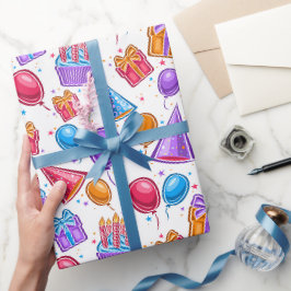 Papel De Regalo Celebración de Cumpleaños Feliz