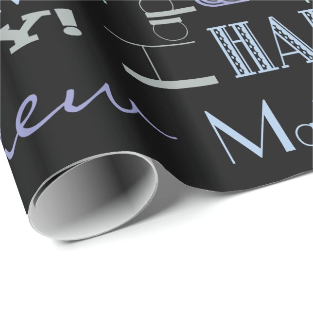Papel De Regalo ¡Celebración de cumpleaños! NOMBRE y EDAD personal (Esquina del rollo)