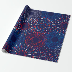 Papel De Regalo Celebración de Fuegos Artificiales Patrióticos
