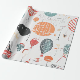 Papel De Regalo Celebración de la acuarela en globo