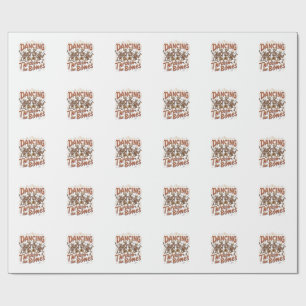 Papel De Regalo Celebración de Música de esqueletos de Halloween d