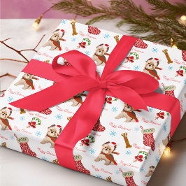 Papel De Regalo Celebración de Navidad con Yorkie  