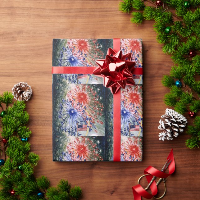 Papel De Regalo Celebración del 4 de julio (Regalo de vacaciones)