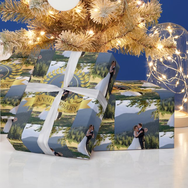 Papel De Regalo Celebración del aniversario del personalizar del P (Vacaciones)