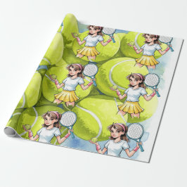 Papel De Regalo Celebración del Chica de tenis Ace