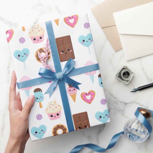 Papel De Regalo Celebración del cumpleaños con dulces y tratamient (Regalar)