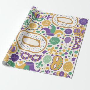 Papel De Regalo Celebración del Mardi Gras festivo