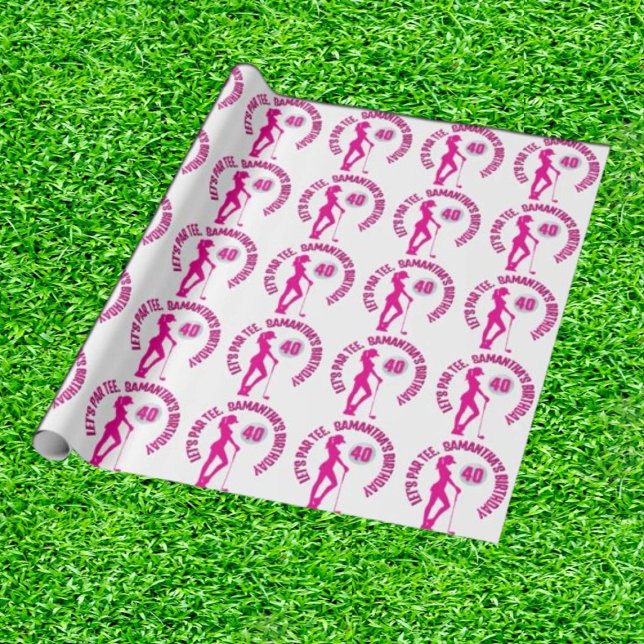 Papel De Regalo Celebrando un cumpleaños especial de dama rosa (Wrap your wishes in pink perfection!)
