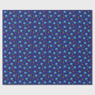Papel de regalo celeste Botones de Noche Estrellad