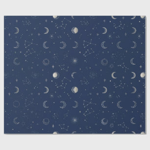 Papel de regalo celeste navy