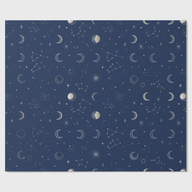 Papel de regalo celeste navy (Superficie plana)