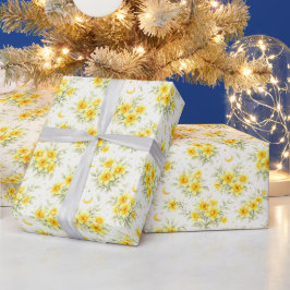 Papel De Regalo Celestial Daffodil Floral Wrapping Paper
