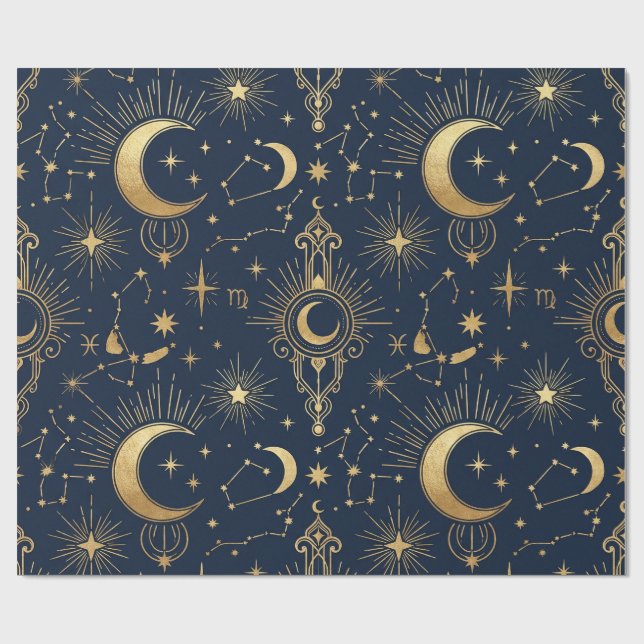Papel De Regalo Celestial Gold Wrapping Paper (Superficie plana)